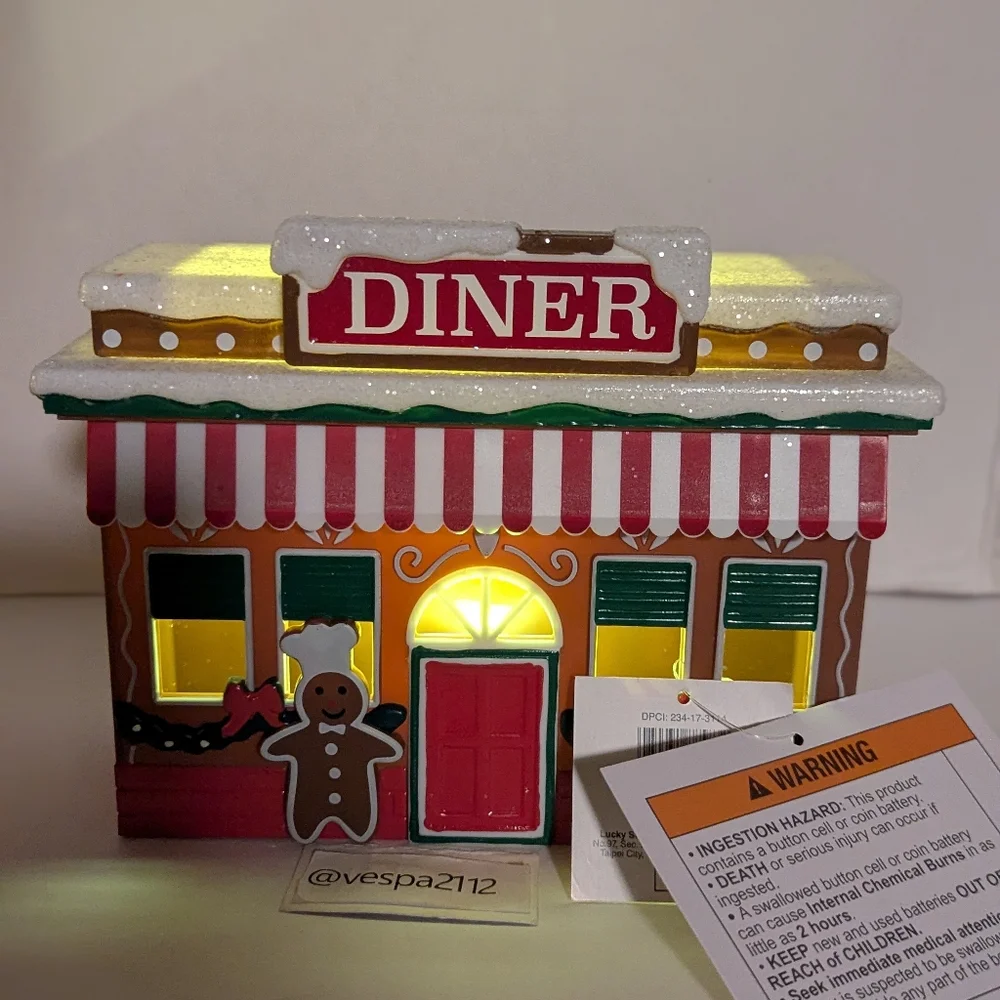 Target Bullseye Playground Christmas Village 3pc Cafe Toy Diner Gingerbread - Picture 2 of 13